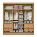 Ver imagem 4 de Guarda Roupas Casal Cancun Ripado 2pts 100% Mdf D'doro Móveis - Cinamomo/off White
