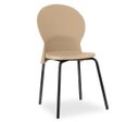 Ver imagem 1 de Cadeira Fixa Base Preta Luna F02 Bege - Lyam Decor