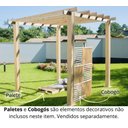 Ver mais imagens de Pergolado de Madeira 2,90x2,90 Metros - Modelo Cabernet Sauvignon - Pensemadeiras - Única Único