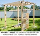 Ver mais imagens de Pergolado de Madeira 2,90x2,90 Metros - Modelo Cabernet Sauvignon - Pensemadeiras - Única Único