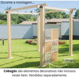 Pergolado de Madeira 2,90x2,90 Metros - Modelo Cabernet Sauvignon - Pensemadeiras - Única Único - 7