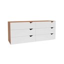 Ver imagem 1 de Cômoda de Quarto Porto C/ 6 Gavetas Freijo/branco - Politorno