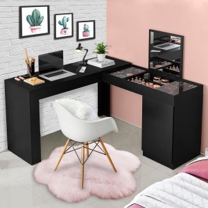 Escrivaninha Penteadeira de Canto Twister Preto Fosco