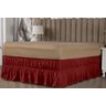 Saia Box Babado Cama Casal Queen e King Ajustável com 2 Elásticos Lisa Vermelha - 3
