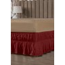 Saia Box Babado Cama Casal Queen e King Ajustável com 2 Elásticos Lisa Vermelha - 2