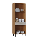 Ver imagem 3 de Armário de Cozinha Compacto Malu 4 Portas 1 Gaveta Multiuso - Cinamomo/offwhite