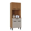 Ver imagem 2 de Armário de Cozinha Compacto Malu 4 Portas 1 Gaveta Multiuso - Cinamomo/offwhite