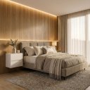 Ver imagem 4 de Mesa Cabeceira Suspensa Eros 2 Gavetas MDF Premium Off White Corrediças Telescópicas