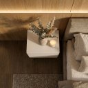 Ver imagem 3 de Mesa Cabeceira Suspensa Eros 2 Gavetas MDF Premium Off White Corrediças Telescópicas