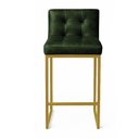 Ver imagem 5 de Banqueta Cozinha Alta com Encosto Industrial Kit 6 Dourado Lirina Pu Verde C05 - D'Rossi