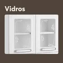 Ver imagem 3 de Armário Aéreo de Aço 3 Portas Vidro Evidence Bertolini Branco