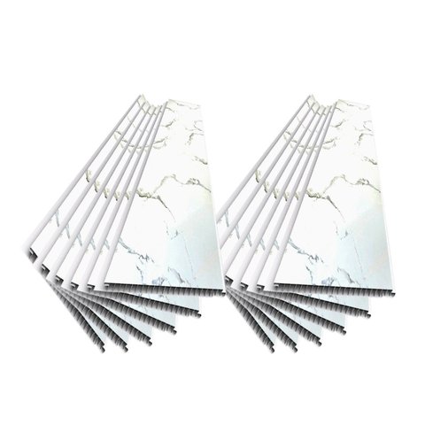 Kit 12 barras Forro Teto Leve Base de Polímero Pead Calacatta 295cm X 25cm x 0,7cm de Espessura Formaco Decor