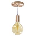 Ver imagem 1 de Pendente Tubo Cilindro Alumínio Cobre Escovado + Filamento Carbono G95 220V St458