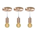 Ver imagem 1 de kit 3x Pendente Tubo Cilindro Alumínio Cobre Escovado + Filamento Carbono G95 220V St458