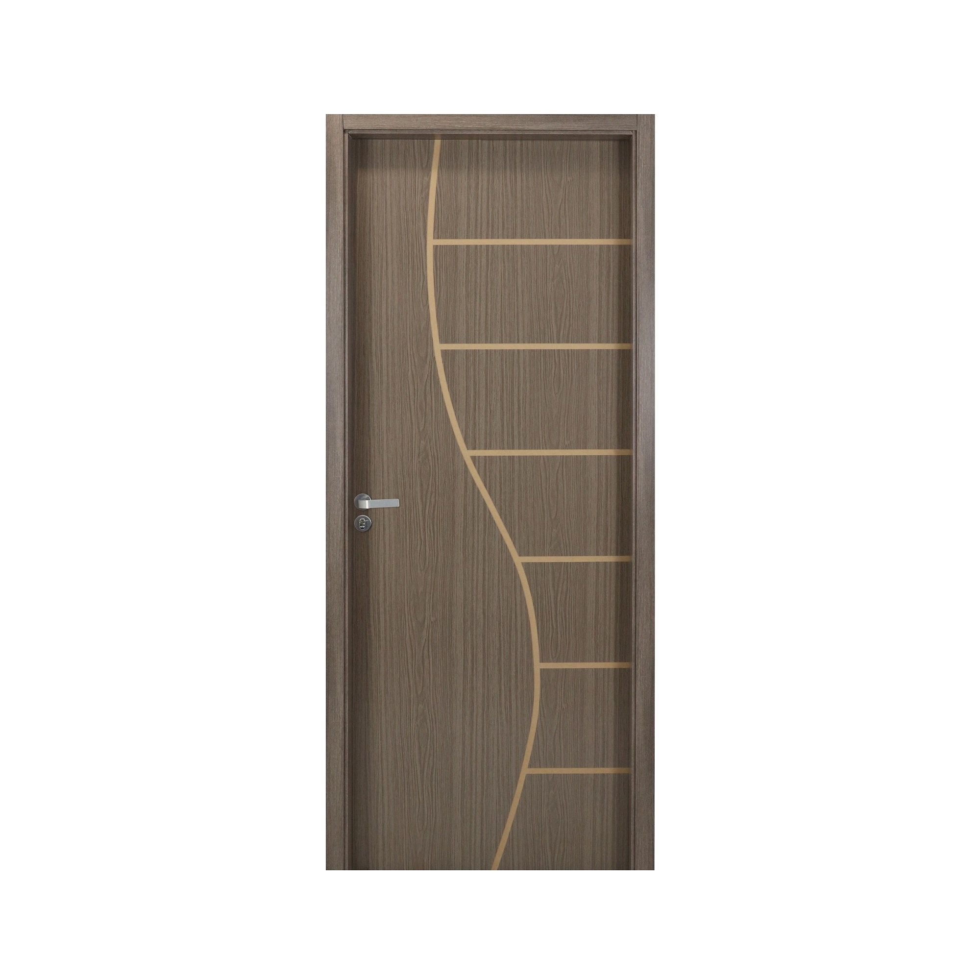 Kit Porta de Madeira Decorada 215x64cm com Batente de MDF Ultra 12cm Cantareira MGM - 3