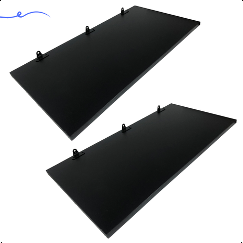 Kit 2 Prateleira Preta 60X30 + Suporte Flutuante Mdf  Organizadora Decoração Cozinha Banheiro Sala