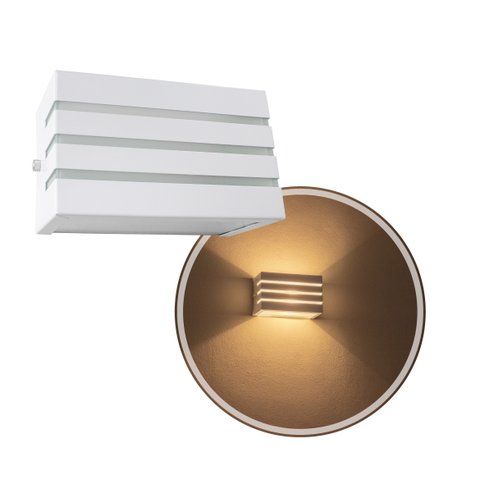 Arandela Frisada Luminária Branca para Muro Parede Externa G9 St548