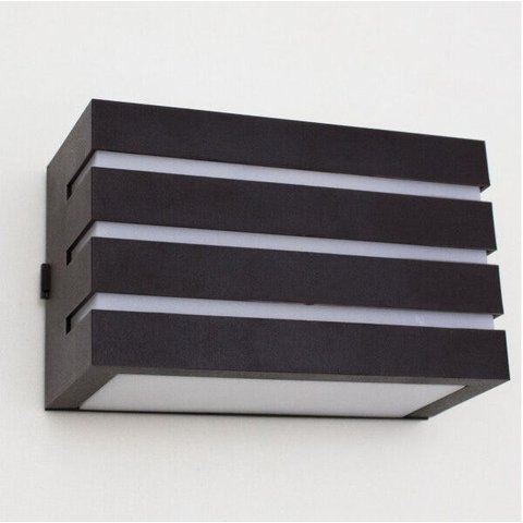 Kit 3x Arandela Frisada Policarbonato Marrom para Área Externa e Interna + Lâmpada LED 5W 3000K