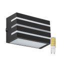 Ver imagem 4 de Kit 6x Arandela Frisada Policarbonato Preta p/ Área Externa e Interna + LED 5W 3000K ST641