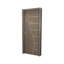 Ver imagem 2 de Kit Porta de Madeira Decorada 215x74cm com Batente de MDF Ultra 16cm Cantareira MGM Marrom/Carvalho