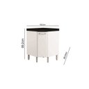 Ver imagem 3 de Armário Balcão Canto Bertolini Evidence Aço 1 porta com tampo - Branco