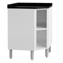 Ver imagem 2 de Armário Balcão Canto Bertolini Evidence Aço 1 porta com tampo - Branco