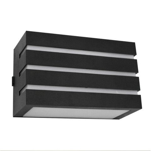 Kit 3x Arandela Frisada Policarbonato Preta para Área Externa e Interna + Lâmpada LED 5W 3000K