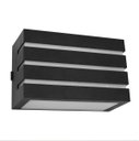 Ver imagem 1 de Kit 3x Arandela Frisada Policarbonato Preta para Área Externa e Interna + Lâmpada LED 5W 3000K