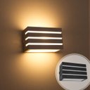 Ver imagem 3 de Kit 3x Arandela Frisada Policarbonato Preta para Área Externa e Interna + Lâmpada LED 5W 3000K