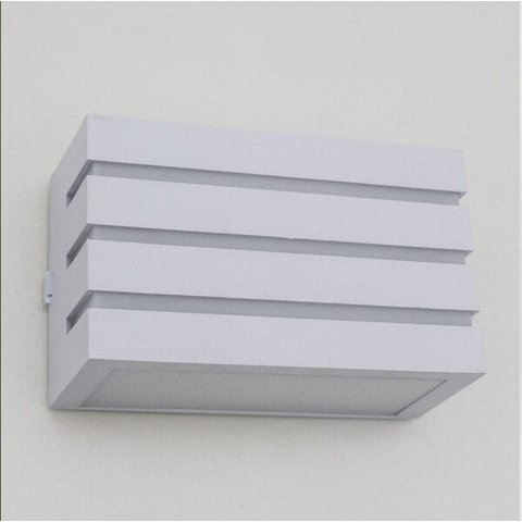 Kit 6x Arandela Frisada Policarbonato Branca para Área Externa e Interna + Lâmpada LED 5W 3000K