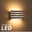Ver imagem 3 de Kit 3x Arandela Frisada Policarbonato Branca para Área Externa e Interna + Lâmpada LED 5W 3000K