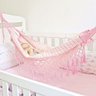 Rede de Dormir para Berço de Bebê 100% Algodão Várias Cores: Rosa Bebê - 3