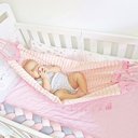 Ver imagem 2 de Rede de Dormir para Berço de Bebê 100% Algodão Várias Cores: Rosa Bebê