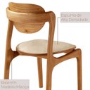 Ver imagem 5 de Conjunto Mesa de Jantar Helena Tampo Organico Laminado 4 Cadeiras Celeste Gold Marrom/Off White/Imbuia