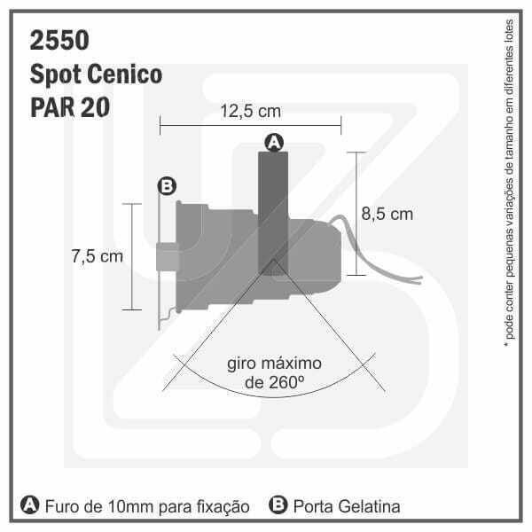 Spot de Sobrepor Cênico Par 20 - Branco - 2550-4 - 2