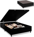 Ver imagem 4 de Cama Báu Box Base Casal Sintético Preto com Pistão a Gás.