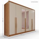 Ver imagem 4 de Guarda-Roupa Casal com Espelho 6 Portas e 6 Gavetas Multimóveis Crnvh-GRP137 Cinamomo/Bege