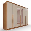 Ver imagem 2 de Guarda-Roupa Casal com Espelho 6 Portas e 6 Gavetas Multimóveis Crnvh-GRP137 Cinamomo/Bege