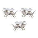 Ver imagem 1 de Kit 3 Conjuntos de Mesa Dobravel com 4 Cadeiras de Madeira 120x70 para Restaurante e Bar - sem Pintu