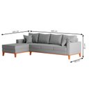 Ver imagem 5 de Sofá 4 Lugares Beny com Chaise Esquerdo Linho Cinza