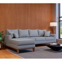 Ver imagem 4 de Sofá 4 Lugares Beny com Chaise Esquerdo Linho Cinza