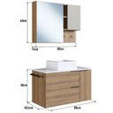 Ver imagem 3 de Conjunto Gabinete com Cuba e Espelheira 80cm Mel Branco Arenas Proddy