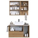 Ver imagem 7 de Conjunto Gabinete com Cuba e Espelheira 80cm Mel Branco Arenas Proddy