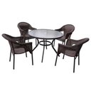 Ver imagem 1 de Conjunto Mesa e 4 Cadeiras em Alumínio e Rattan Atacama - Mor