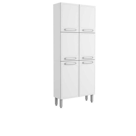 Armario Paneleiro Duplo de Cozinha Aço 6 Portas Branco Evidence - Bertolini