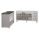 Ver imagem 4 de Balcão Cozinha Gabinete de Pia 160 Cm Estela e Balcão para Fogão Cooktop 4 Bocas e Forno Elétrico Al