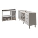 Ver imagem 5 de Balcão Cozinha Gabinete de Pia 160 Cm Estela e Balcão para Fogão Cooktop 4 Bocas e Forno Elétrico Al