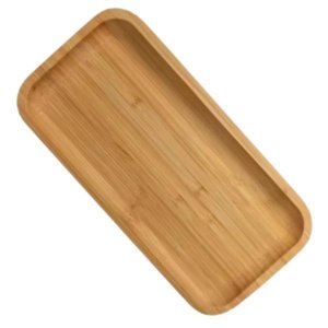 Bandeja de Bambu Retangular 28cm Lavabo Decorativa Café