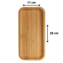 Bandeja de Bambu Retangular 28cm Lavabo Decorativa Café - 2