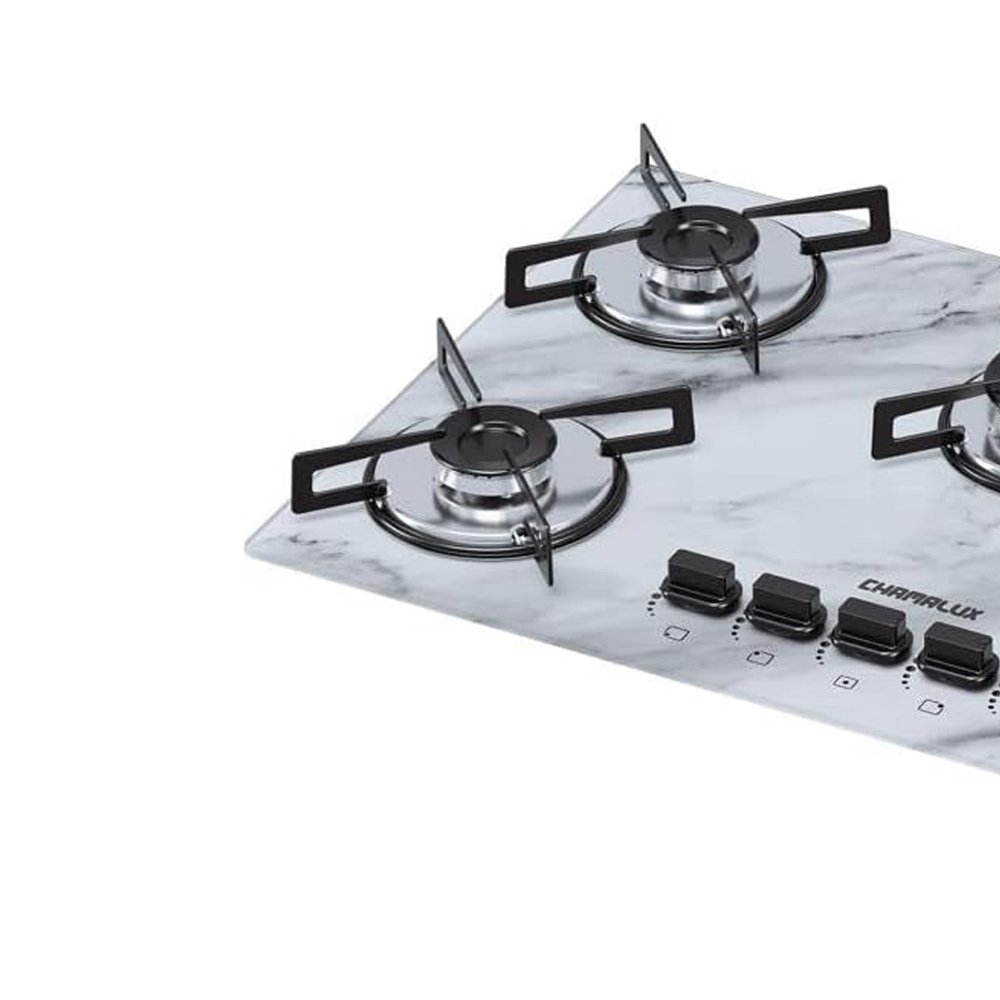 Cooktop 5 Bocas Ultra Chama Marmore Branco Bivolt Chamalux - 2